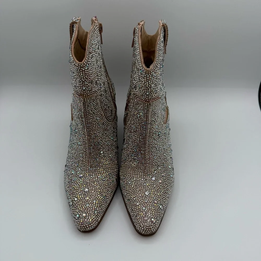 Matisse Harlow Sparkly Rhinestone Western Ankle Crystal Cowgirl Booties Size 7.5 - Picture 5 of 16